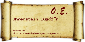 Ohrenstein Eugén névjegykártya